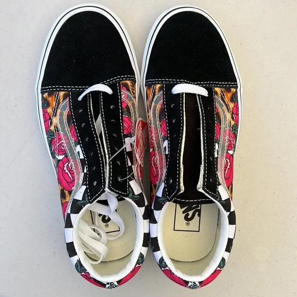 VANS | Old Skool Rose Animal Checkered Print Shoes - Picture 4 of 7